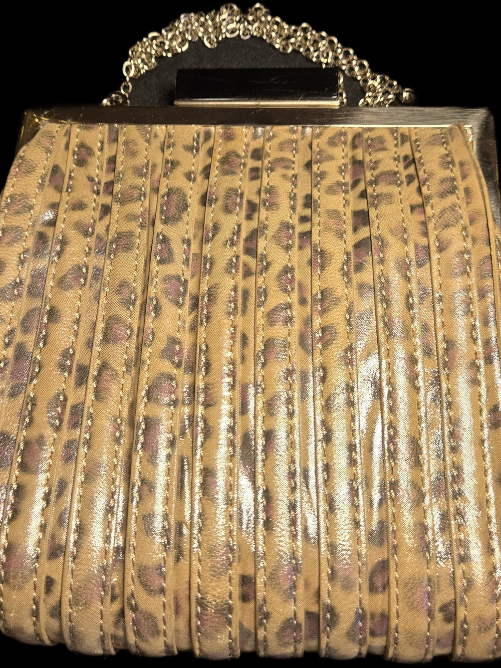 Annabel Ingall Leopard Print Handbag Excellent Like New Condition 8x7in.